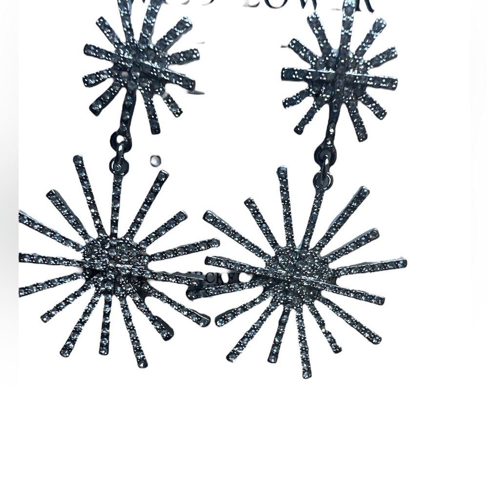 Starburst crystal earrings , pierced
